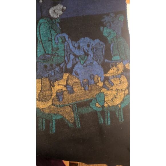 Yogi Bear & Boo Boo Scarf w/ fringe edges, soft (acrylic), novelty, picnic, rare - Picture 7 of 8